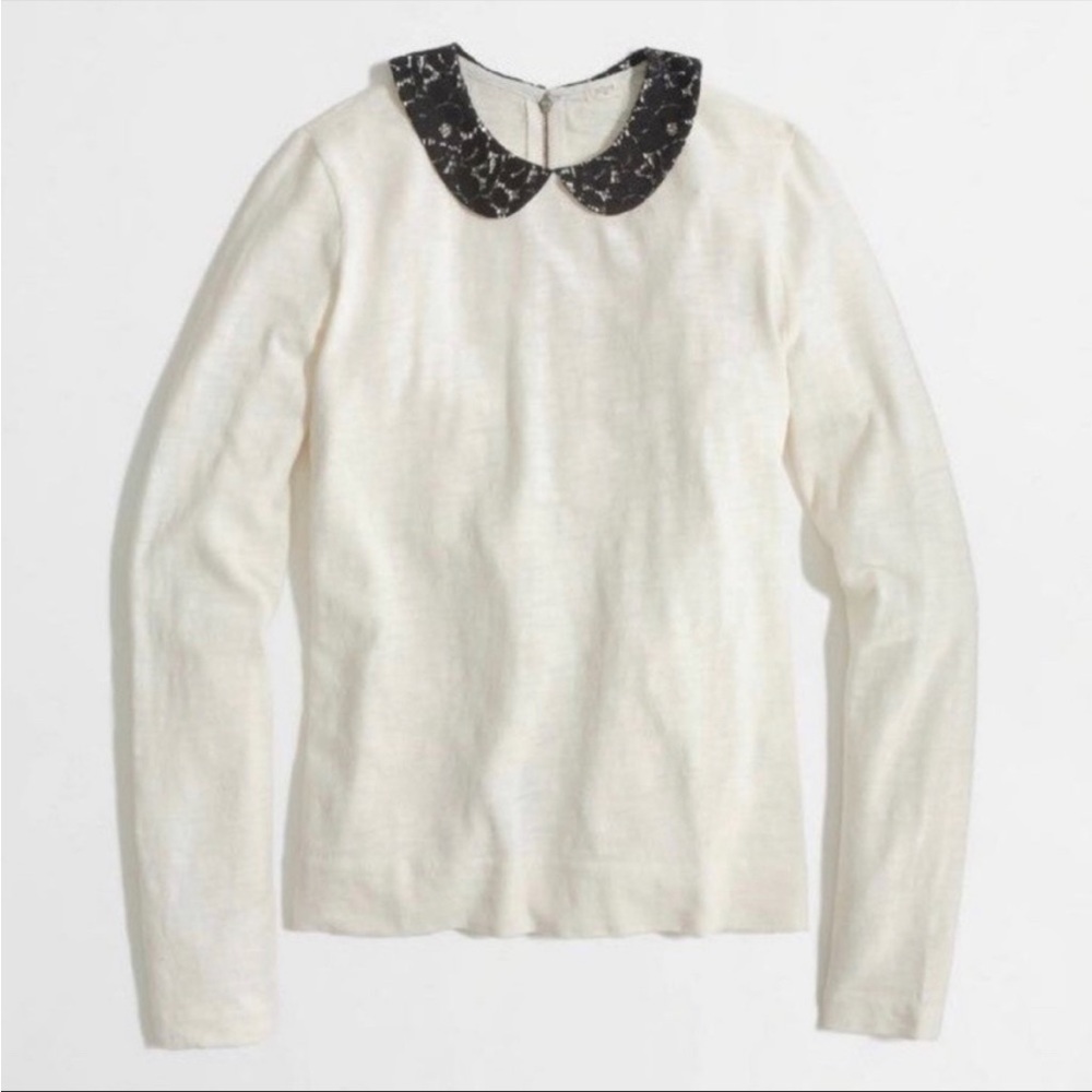 SUMMER CLEAN-OUT J. Crew Peter Pan Lace Collar Sweater Top